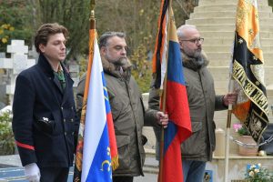 Panikhida solennelle en mémoire des soldats et officiers des Armées Blanches, organisée par l'Union des Descendants des Gallipoliens, concélébrée par Mgr Michel de Genève et Mgr Nestor de Chersonèse, le samedi 24 novembre 2018 à 15 heures au Cimetière Russe de Sainte-Geneviève-des-Bois.