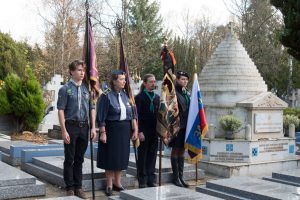 Panikhida solennelle en mémoire des soldats et officiers des Anrées Blanches en exil à Gallipoli, le samedi 25 novembre 2017 au Cimetière Russe de Sainte-Geneviève-des-Bois.