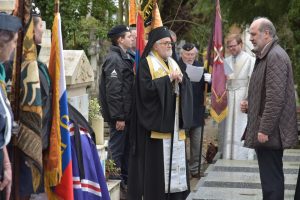 Panikhida solennelle en mémoire des soldats et officiers des Anrées Blanches en exil à Gallipoli, le samedi 25 novembre 2017 au Cimetière Russe de Sainte-Geneviève-des-Bois.